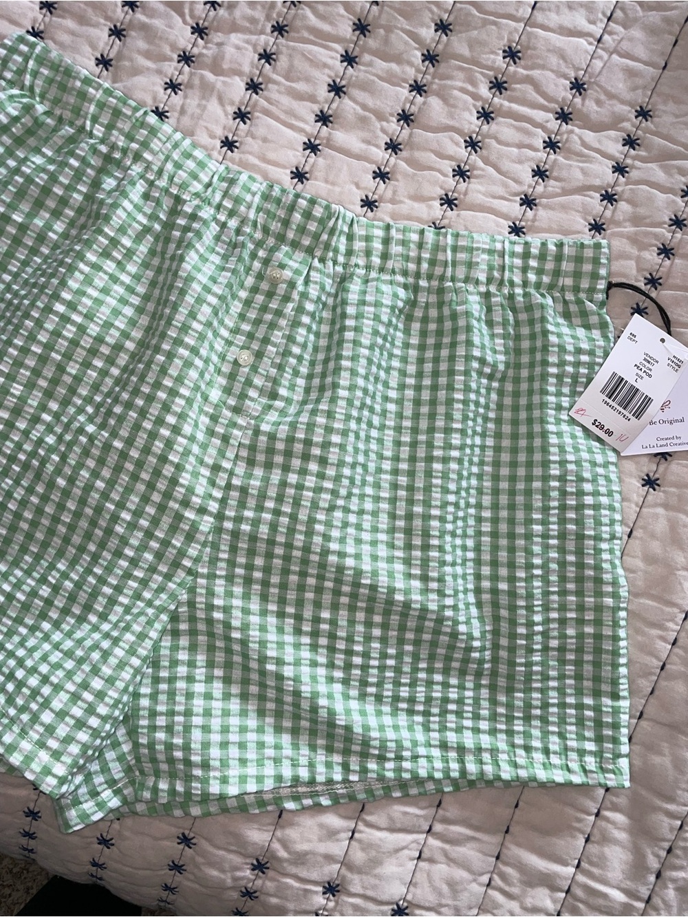 Dry Goods Green Gingham Athletic Shorts